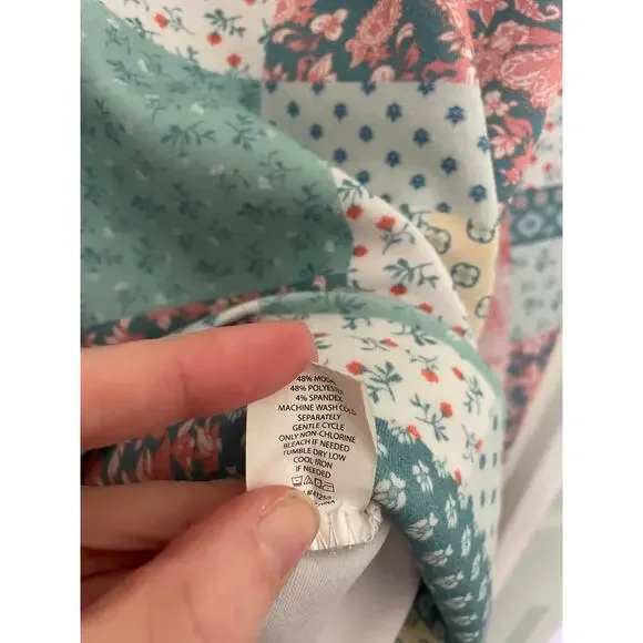 Simply Southern Quilt Patch Luxe Polo Pullover-Medium - Picture 5 of 5